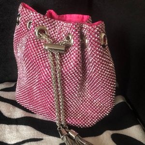 Rose Pink Crystal Bucket Bag